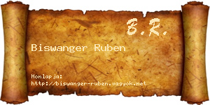 Biswanger Ruben névjegykártya